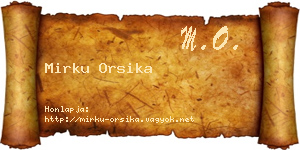 Mirku Orsika névjegykártya